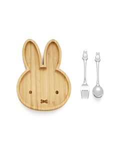 Bamboo plate Miffy + cutlery 2 pcs s/s