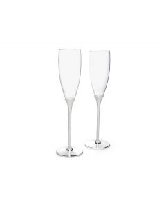 Champagne glasses Smooth s/2 silver colour