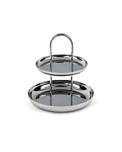 Serving stand Elana silver colour