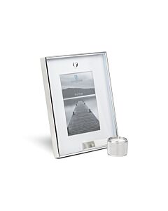 Memory photo frame+heart icon+tealight holder silv. col.