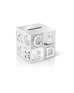 Money box Cube 7.5x7.5x7.5cm silver colour