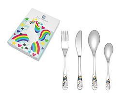 Children's cutlery 4-pcs Unicorn s/s+col.