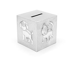 Money box Cube Pets silver colour