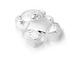 Tooth box Bear with heart silver colour
