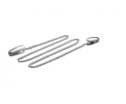 Napkin clips with chain silver colour