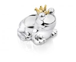 Money box Frog 10x9x9cm silver colour