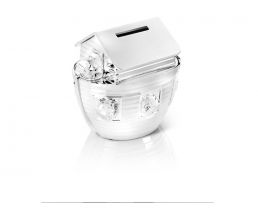 Money box Noah's Ark silver colour