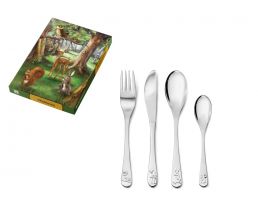 Children's cutlery 4pcs Forest animals s/s