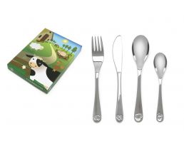 Children's cutlery 4-pcs Farm animals s/s