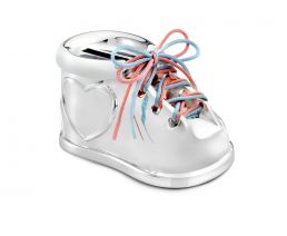 Money box Shoe 2 colour laces silv. colour