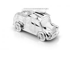 Money Box Fire engine 7x15cm silver colour