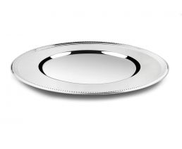 Charger plate Pearl 33cm silver colour