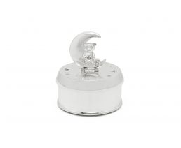 Music box Bear and moon silver colour