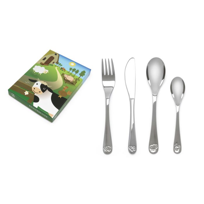 Kids Stainless Steel 4 piece engraved with name Toddler cultlery gfit set 