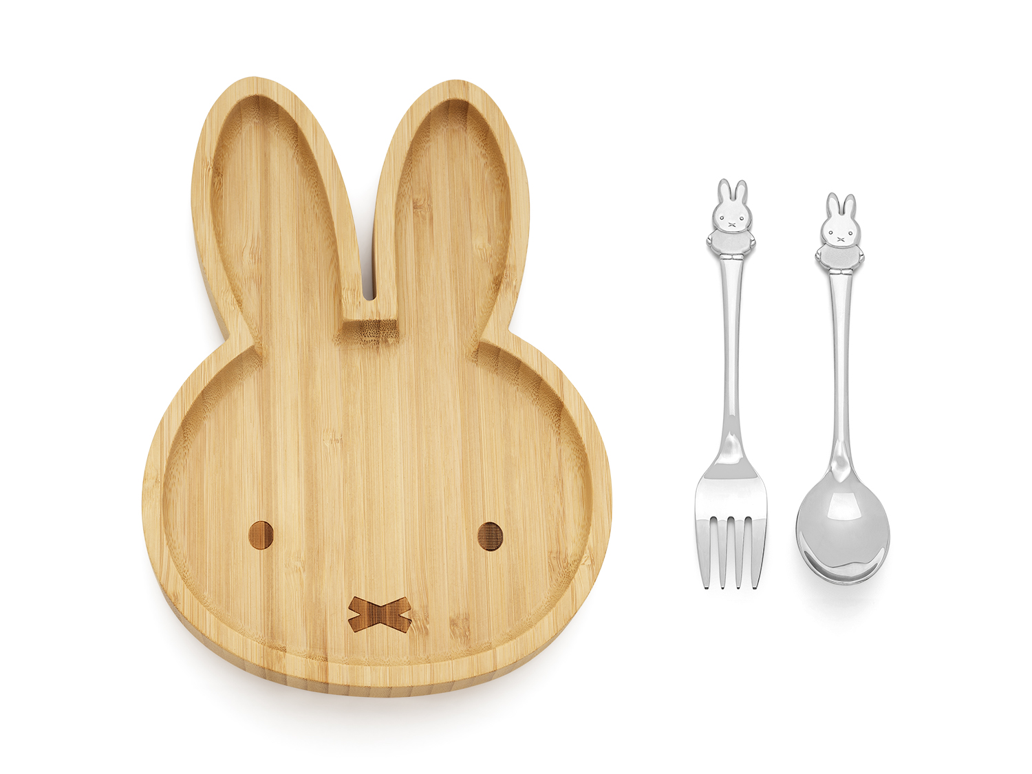  Bamboo plate Miffy with cutlery